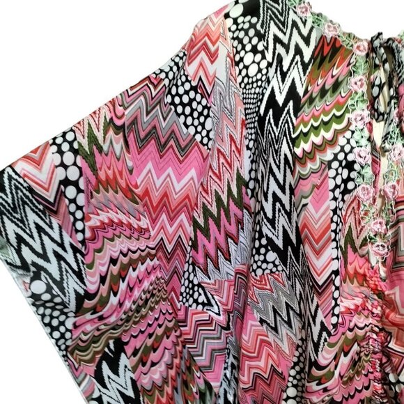 925)Emme Jordan Beach Multicolor Abstract Print Cover Up Swimwear Dress One Size - Picture 1 of 8